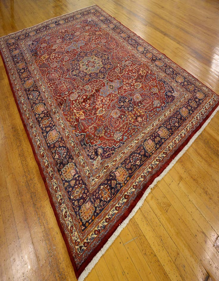 Detail image of  8' 4 x 11' 7  Hand Knotted Mashad Persian Wool Rug