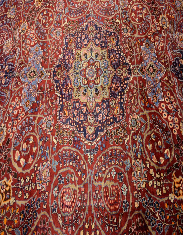 Detail image of  8' 4 x 11' 7  Hand Knotted Mashad Persian Wool Rug