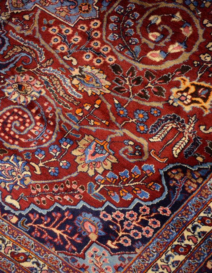 Detail image of  8' 4 x 11' 7  Hand Knotted Mashad Persian Wool Rug