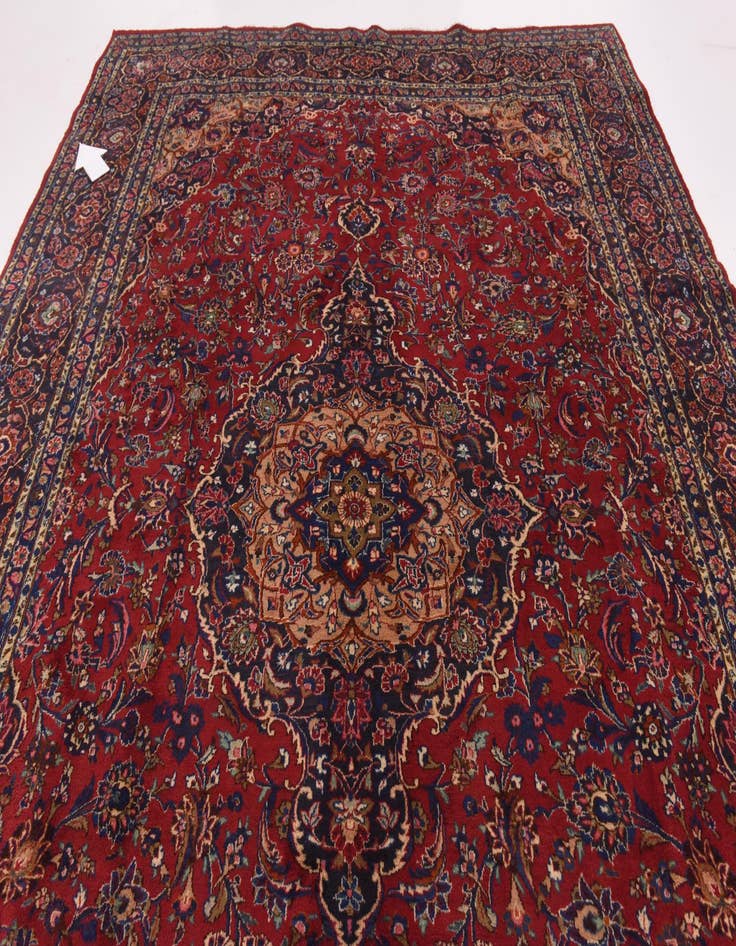 Detail image of  9' 10 x 13' 8  Hand Knotted Mashad Persian Wool Rug