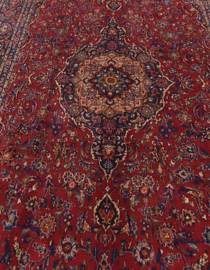 Detail image of  9' 10 x 13' 8  Hand Knotted Mashad Persian Wool Rug