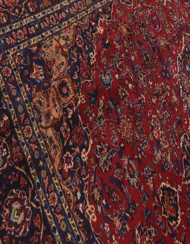 Detail image of  9' 10 x 13' 8  Hand Knotted Mashad Persian Wool Rug