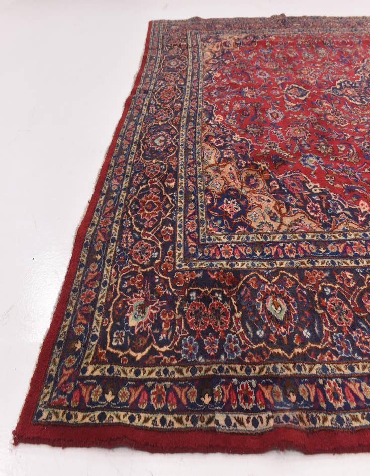 Detail image of  9' 10 x 13' 8  Hand Knotted Mashad Persian Wool Rug