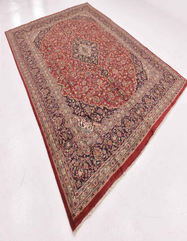 Detail image of  9' 8 x 12' 8  Hand Knotted Mashad Persian Wool Rug