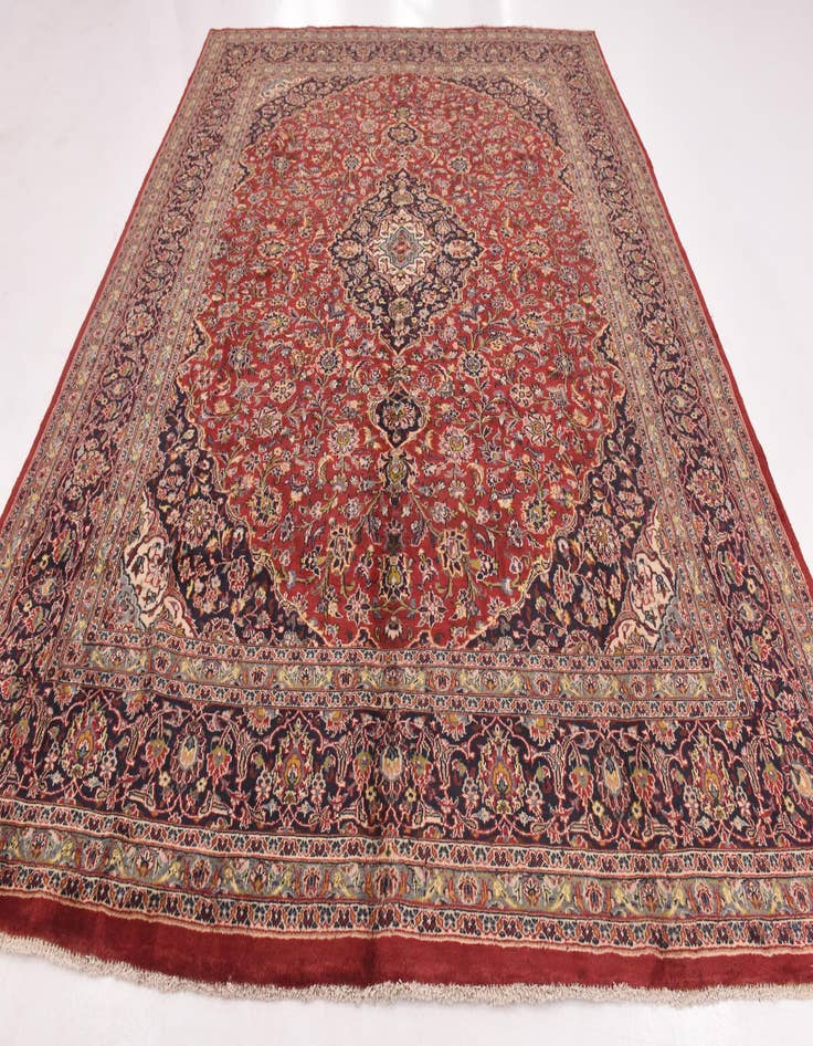 Detail image of  9' 8 x 12' 8  Hand Knotted Mashad Persian Wool Rug