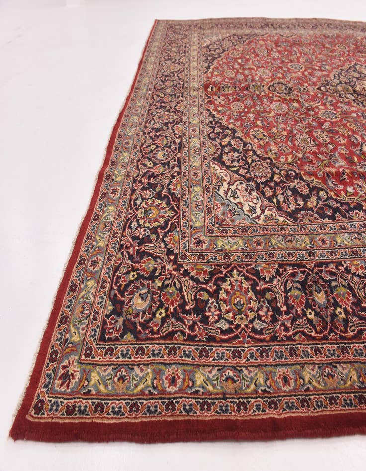 Detail image of  9' 8 x 12' 8  Hand Knotted Mashad Persian Wool Rug