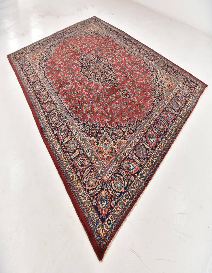 Detail image of  9' 9 x 12' 10  Hand Knotted Mashad Persian Wool Rug