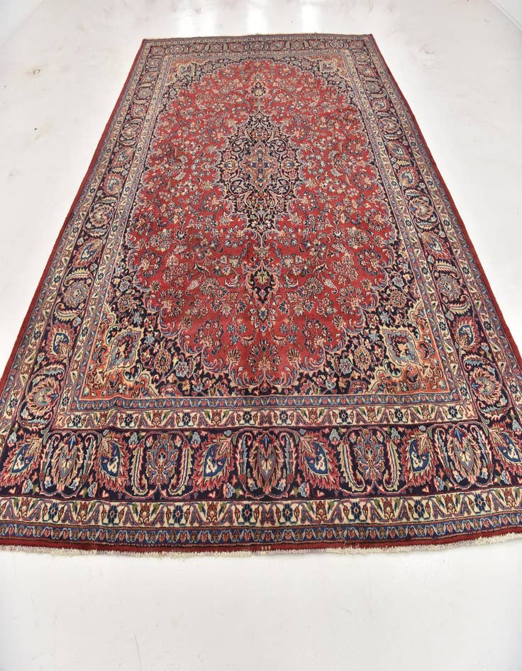 Detail image of  9' 9 x 12' 10  Hand Knotted Mashad Persian Wool Rug