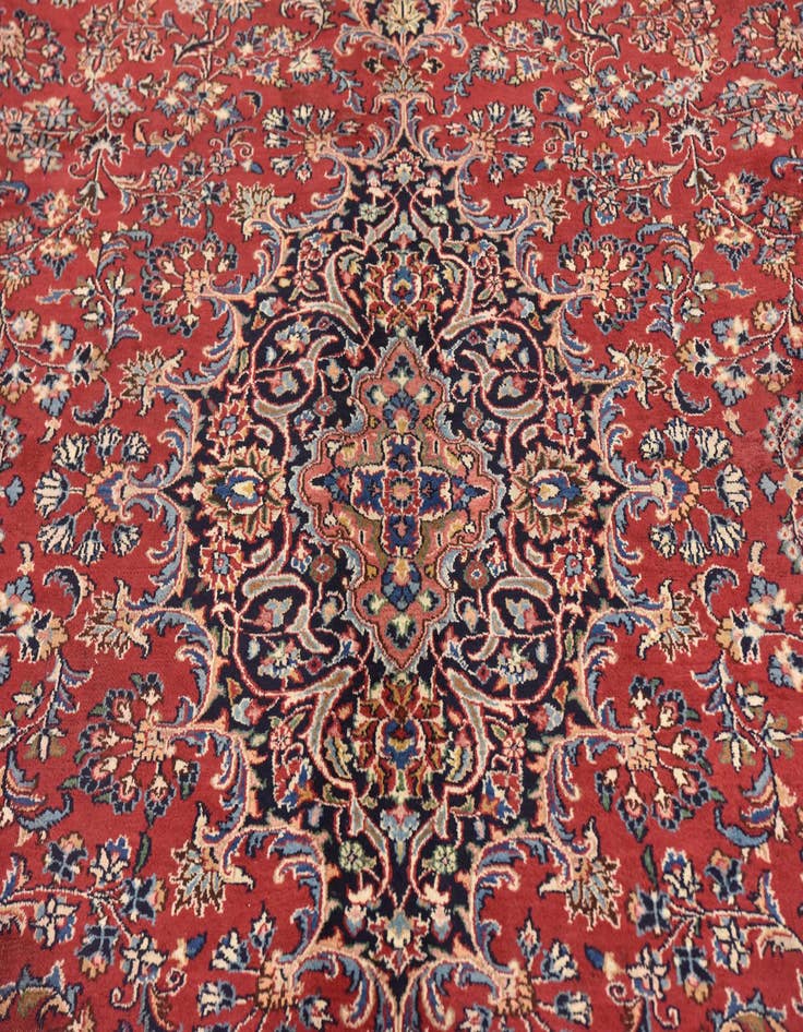 Detail image of  9' 9 x 12' 10  Hand Knotted Mashad Persian Wool Rug