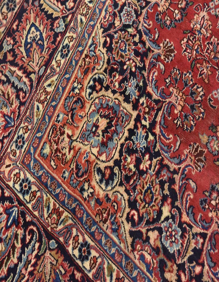Detail image of  9' 9 x 12' 10  Hand Knotted Mashad Persian Wool Rug