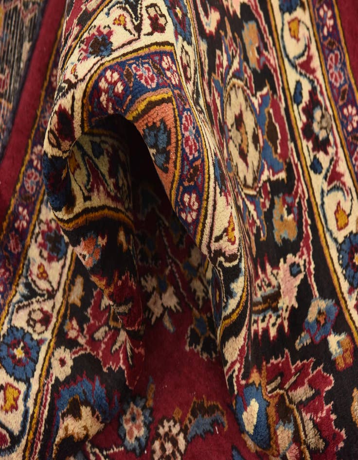 Detail image of  9' 8 x 12' 6  Hand Knotted Mashad Persian Wool Rug