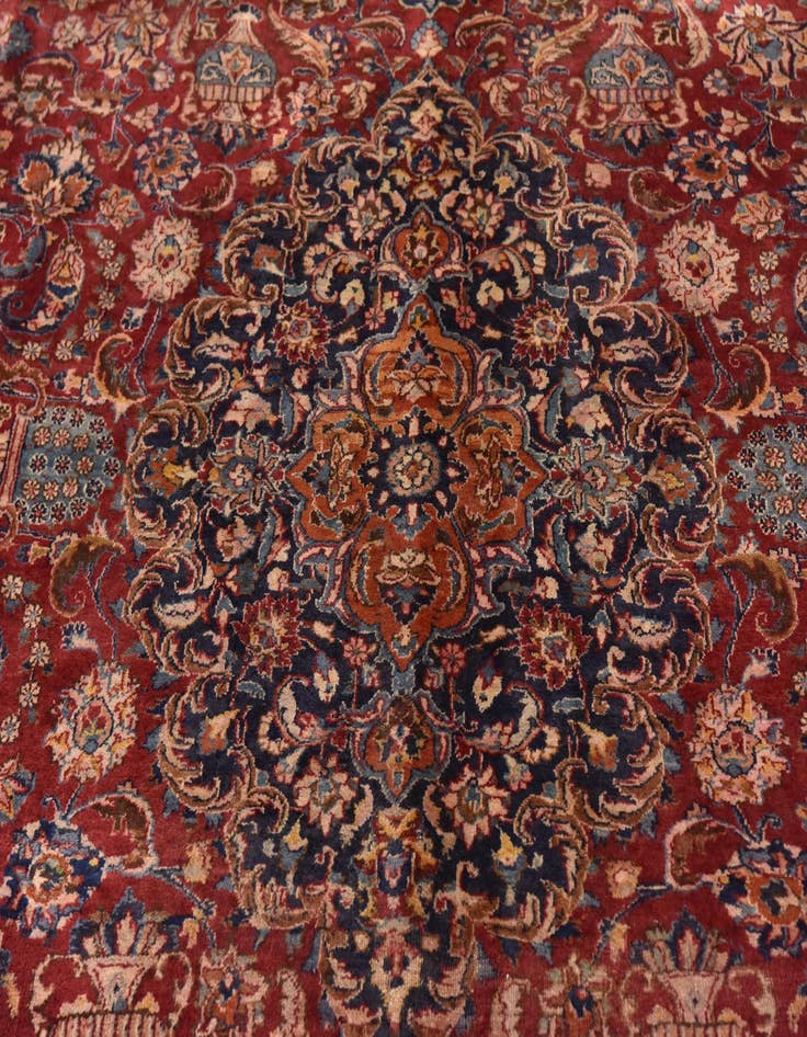 Detail image of  9' 9 x 12'  Hand Knotted Mashad Persian Wool Rug