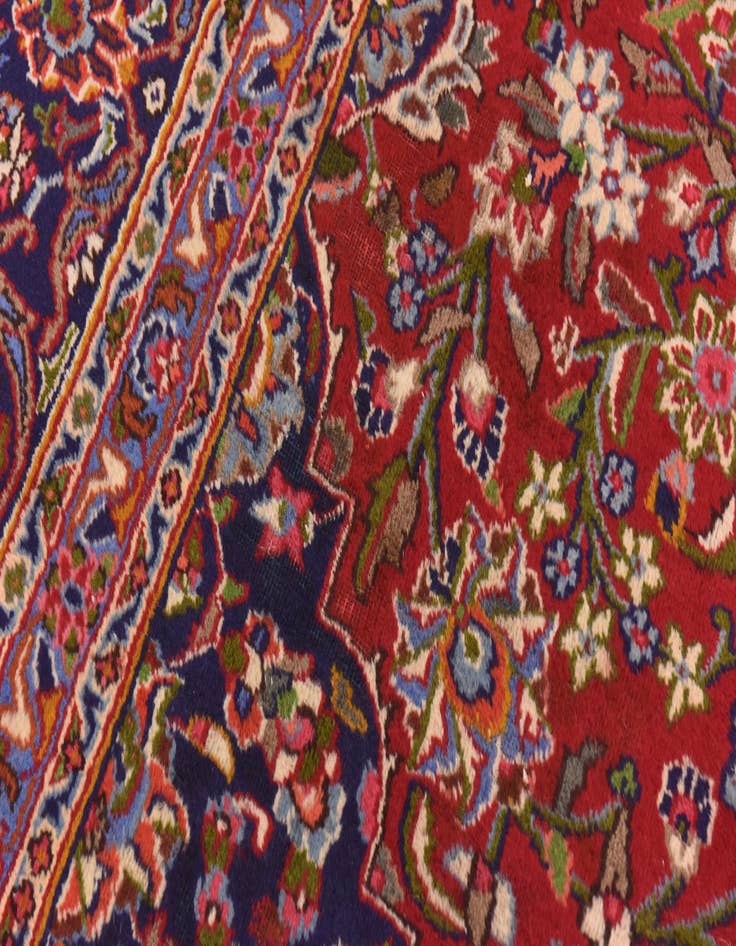 Detail image of  9' 8 x 12' 8  Hand Knotted Mashad Persian Wool Rug