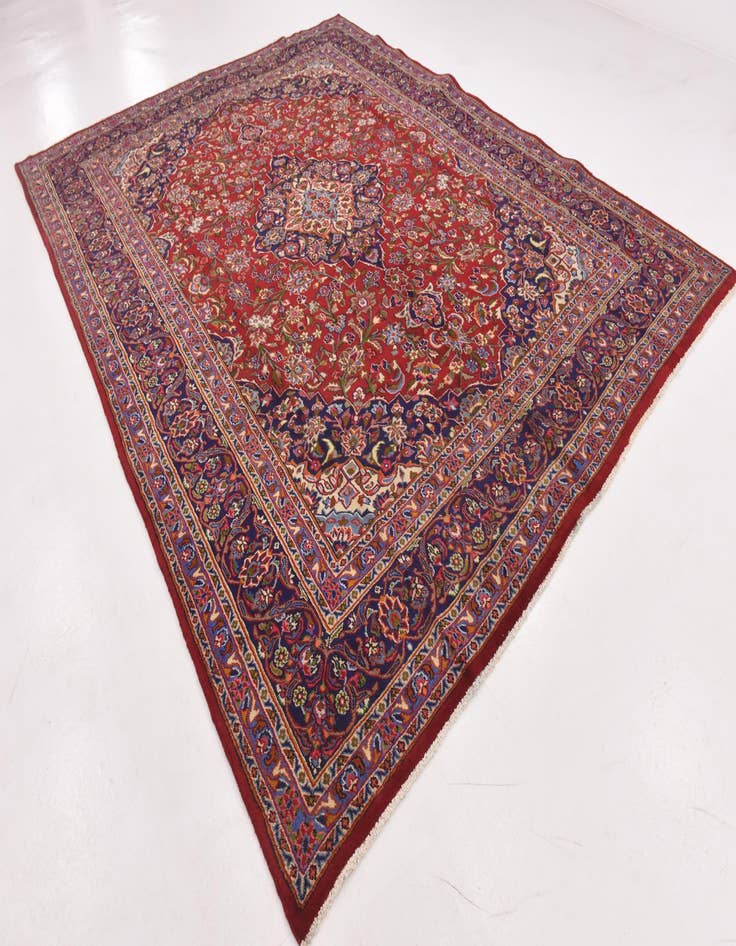 Detail image of  9' 8 x 12' 8  Hand Knotted Mashad Persian Wool Rug