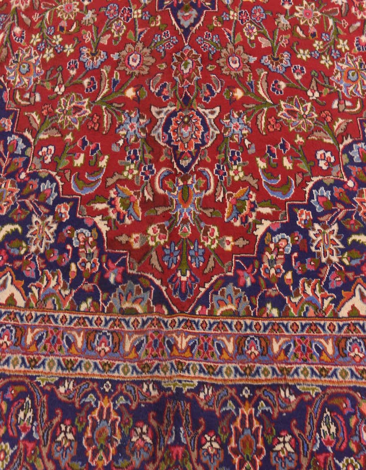 Detail image of  9' 8 x 12' 8  Hand Knotted Mashad Persian Wool Rug