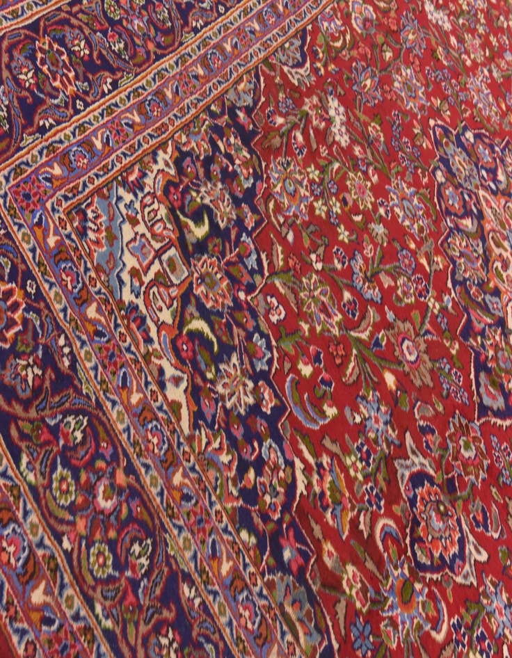 Detail image of  9' 8 x 12' 8  Hand Knotted Mashad Persian Wool Rug