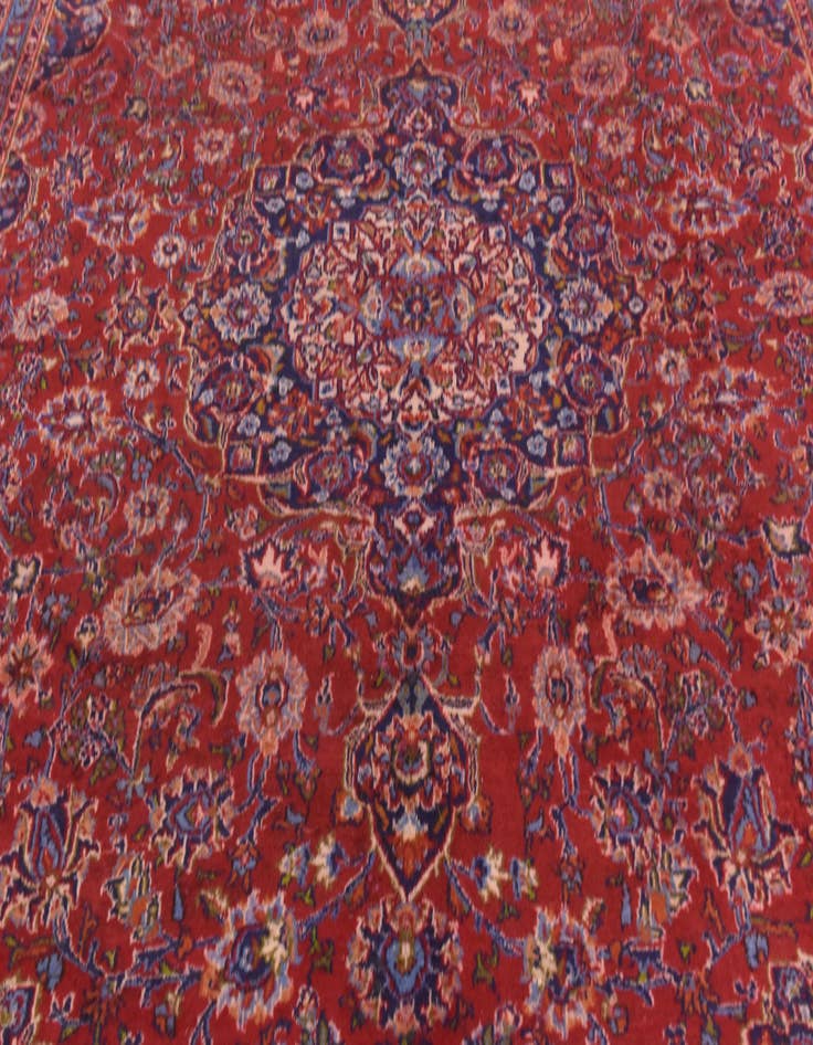 Detail image of  10' x 12' 10  Hand Knotted Mashad Persian Wool Rug