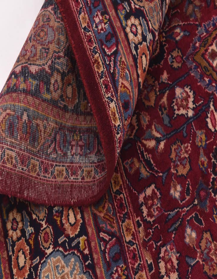 Detail image of  9' 9 x 12' 9  Hand Knotted Mashad Persian Wool Rug