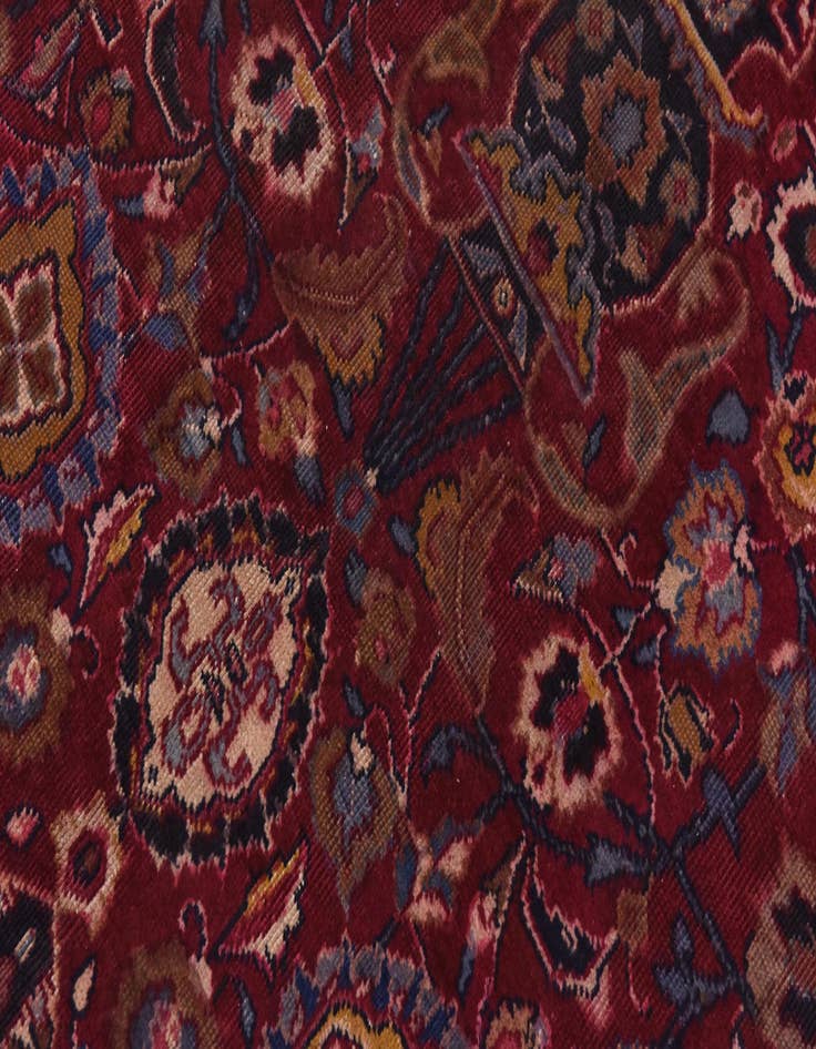 Detail image of  9' 9 x 12' 9  Hand Knotted Mashad Persian Wool Rug