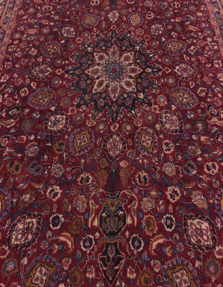 Detail image of  9' 9 x 12' 9  Hand Knotted Mashad Persian Wool Rug