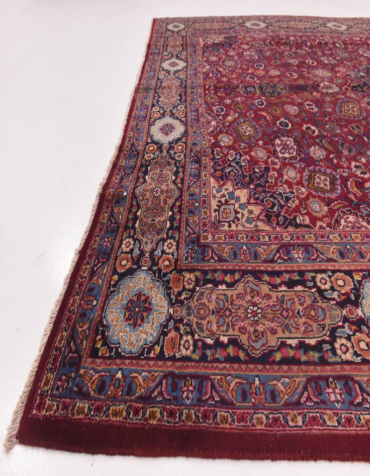 Detail image of  9' 9 x 12' 9  Hand Knotted Mashad Persian Wool Rug