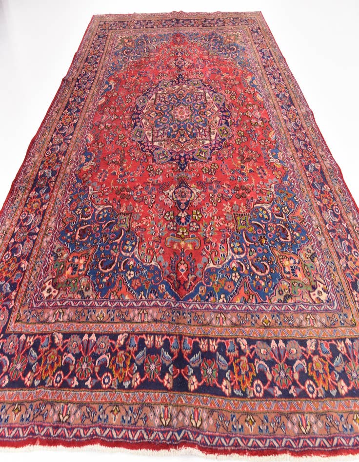 Detail image of  9' 6 x 12' 5  Hand Knotted Mashad Persian Wool Rug