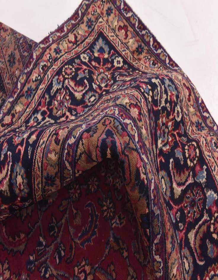 Detail image of  9' 8 x 12' 6  Hand Knotted Mashad Persian Wool Rug