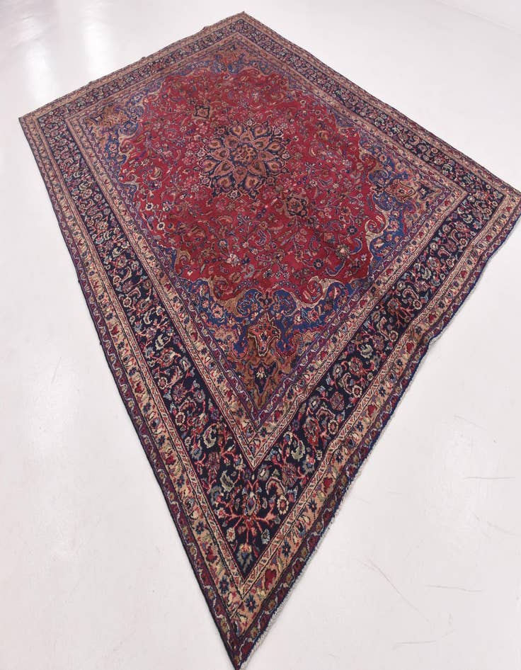 Detail image of  9' 8 x 12' 6  Hand Knotted Mashad Persian Wool Rug