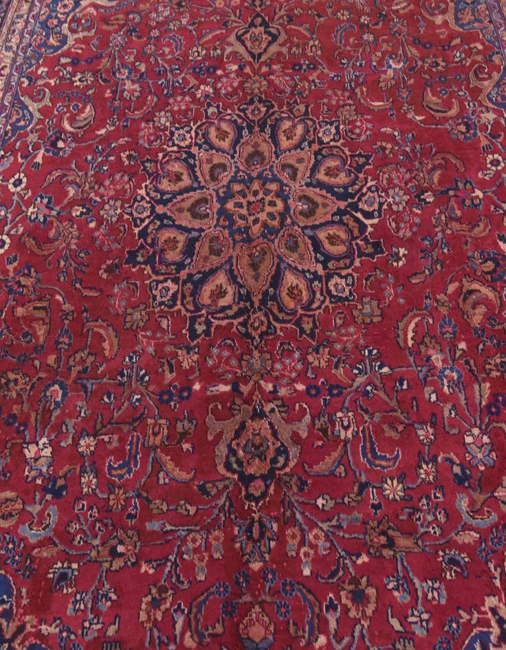 Detail image of  9' 8 x 12' 6  Hand Knotted Mashad Persian Wool Rug