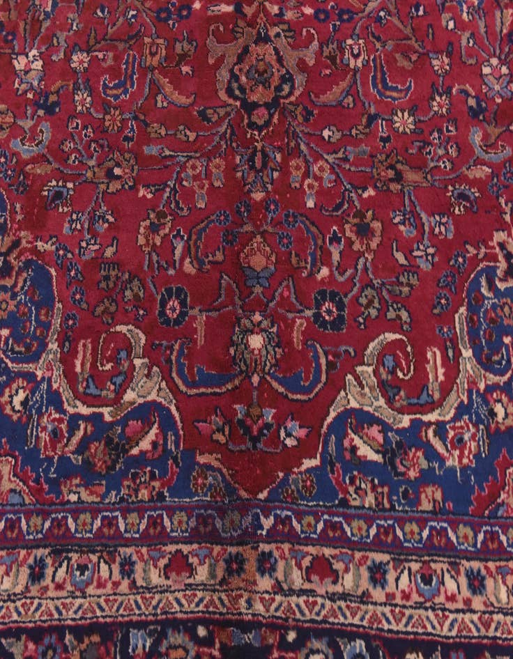 Detail image of  9' 8 x 12' 6  Hand Knotted Mashad Persian Wool Rug
