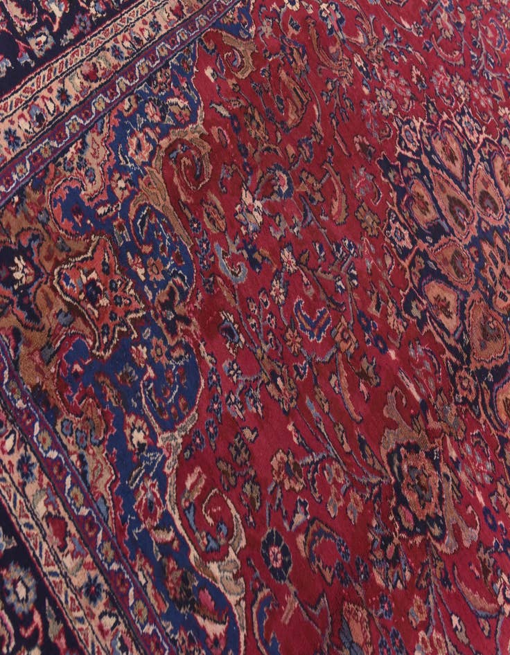 Detail image of  9' 8 x 12' 6  Hand Knotted Mashad Persian Wool Rug