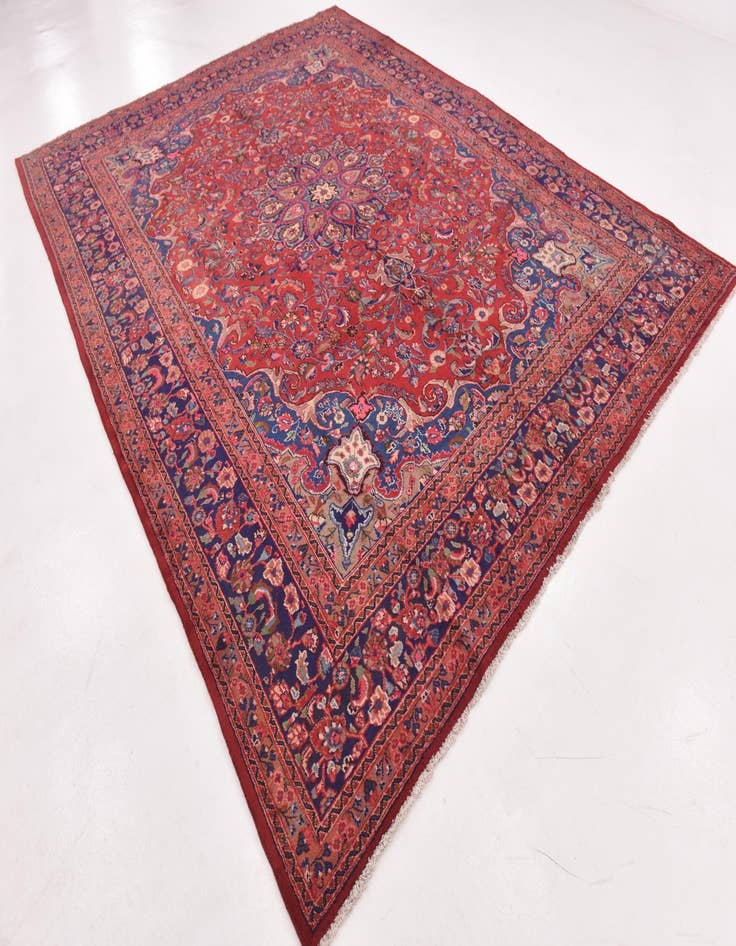 Detail image of  9' 9 x 12' 7  Hand Knotted Mashad Persian Wool Rug