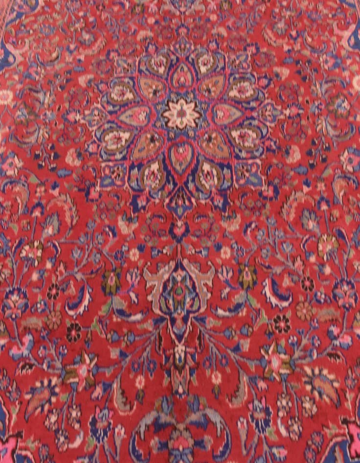 Detail image of  9' 9 x 12' 7  Hand Knotted Mashad Persian Wool Rug