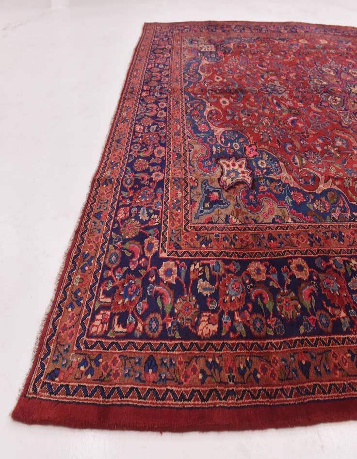 Detail image of  9' 9 x 12' 7  Hand Knotted Mashad Persian Wool Rug