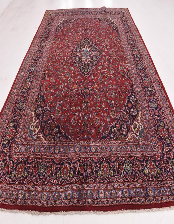 Detail image of  9' 8 x 13'  Hand Knotted Mashad Persian Wool Rug