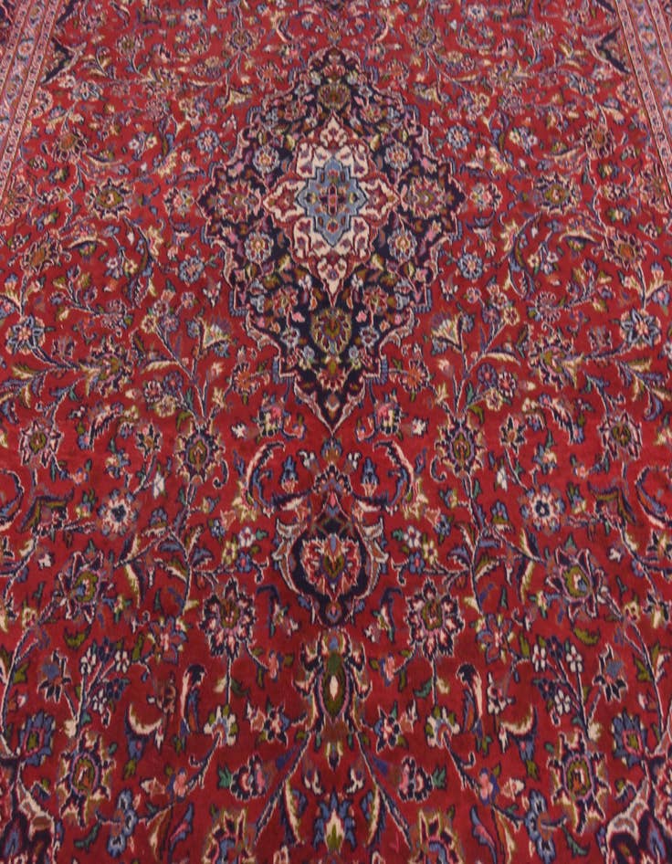 Detail image of  9' 8 x 13'  Hand Knotted Mashad Persian Wool Rug