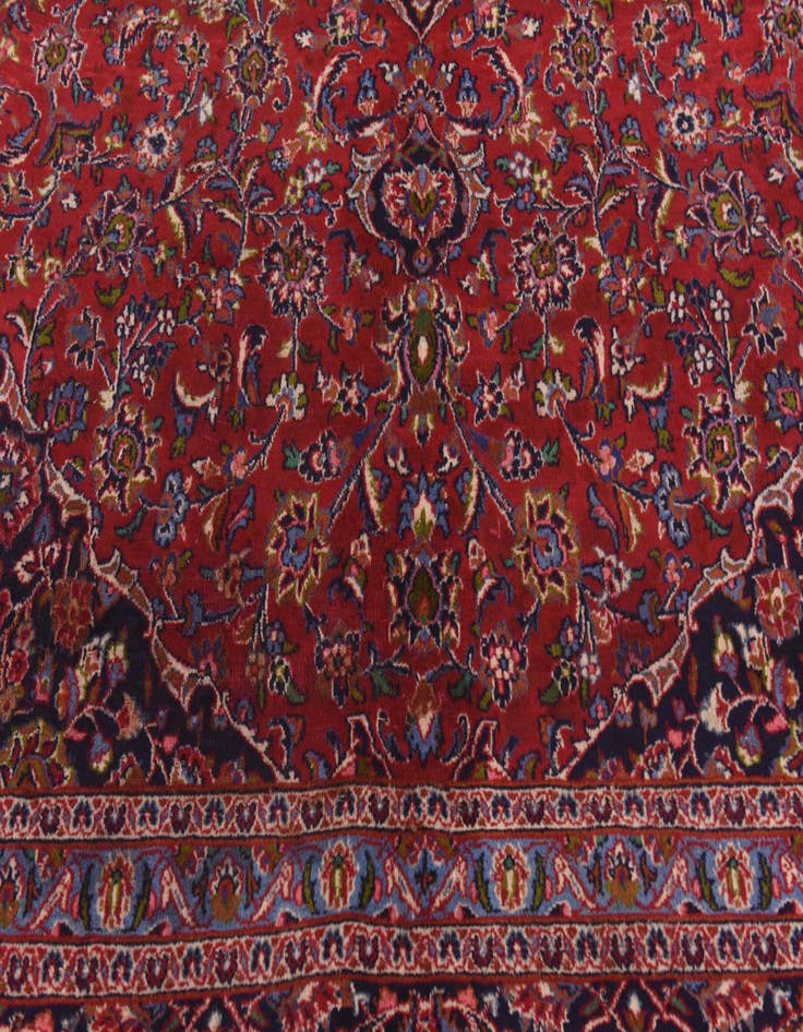 Detail image of  9' 8 x 13'  Hand Knotted Mashad Persian Wool Rug