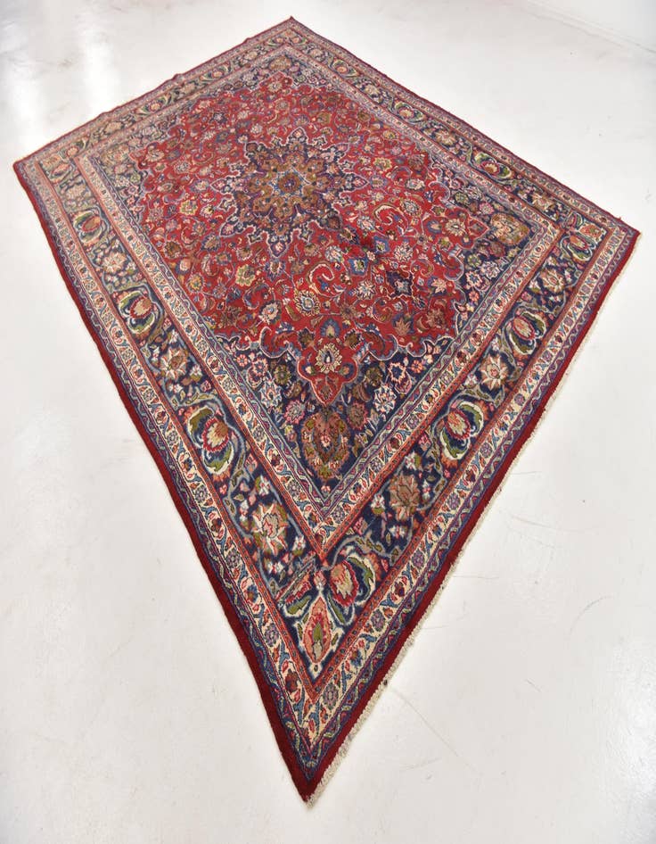 Detail image of  9' 7 x 12' 5  Hand Knotted Mashad Persian Wool Rug