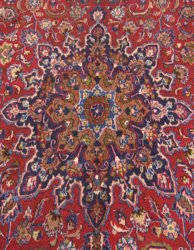 Detail image of  9' 7 x 12' 5  Hand Knotted Mashad Persian Wool Rug