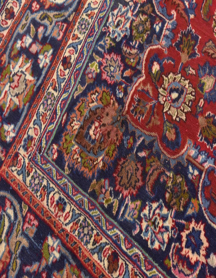 Detail image of  9' 7 x 12' 5  Hand Knotted Mashad Persian Wool Rug