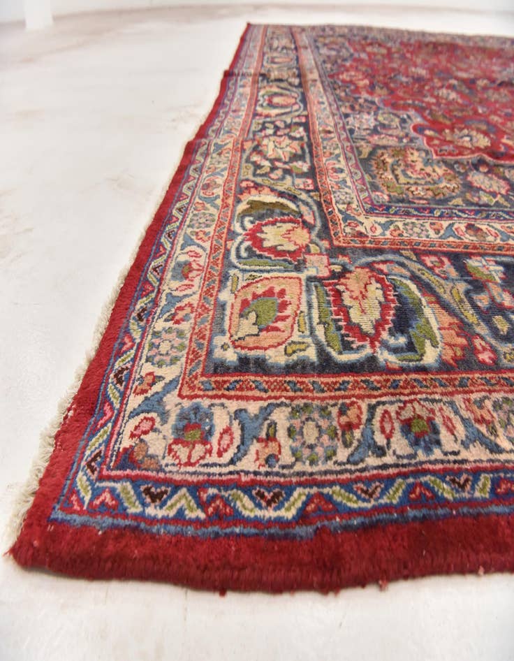 Detail image of  9' 7 x 12' 5  Hand Knotted Mashad Persian Wool Rug