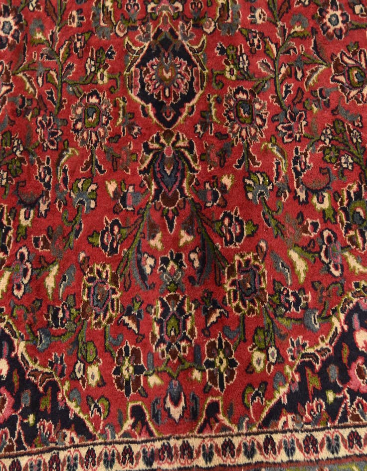 Detail image of  9' 6 x 12' 9  Hand Knotted Mashad Persian Wool Rug