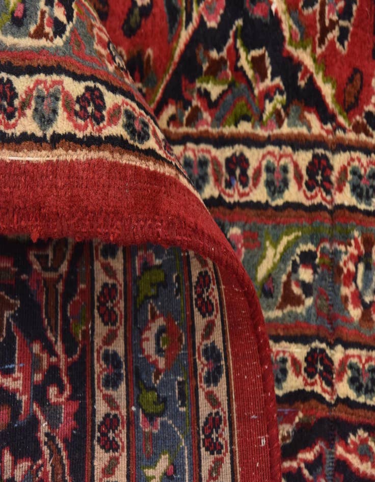 Detail image of  9' 6 x 12' 9  Hand Knotted Mashad Persian Wool Rug