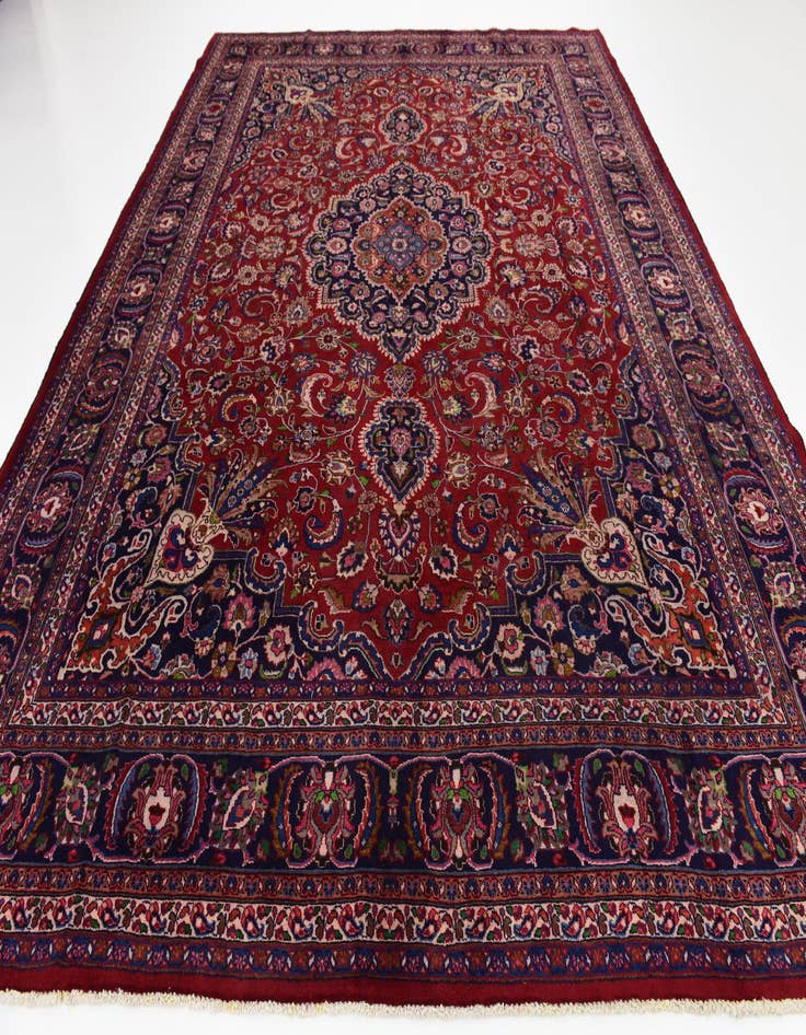 Detail image of  10' 2 x 12' 10  Hand Knotted Mashad Persian Wool Rug