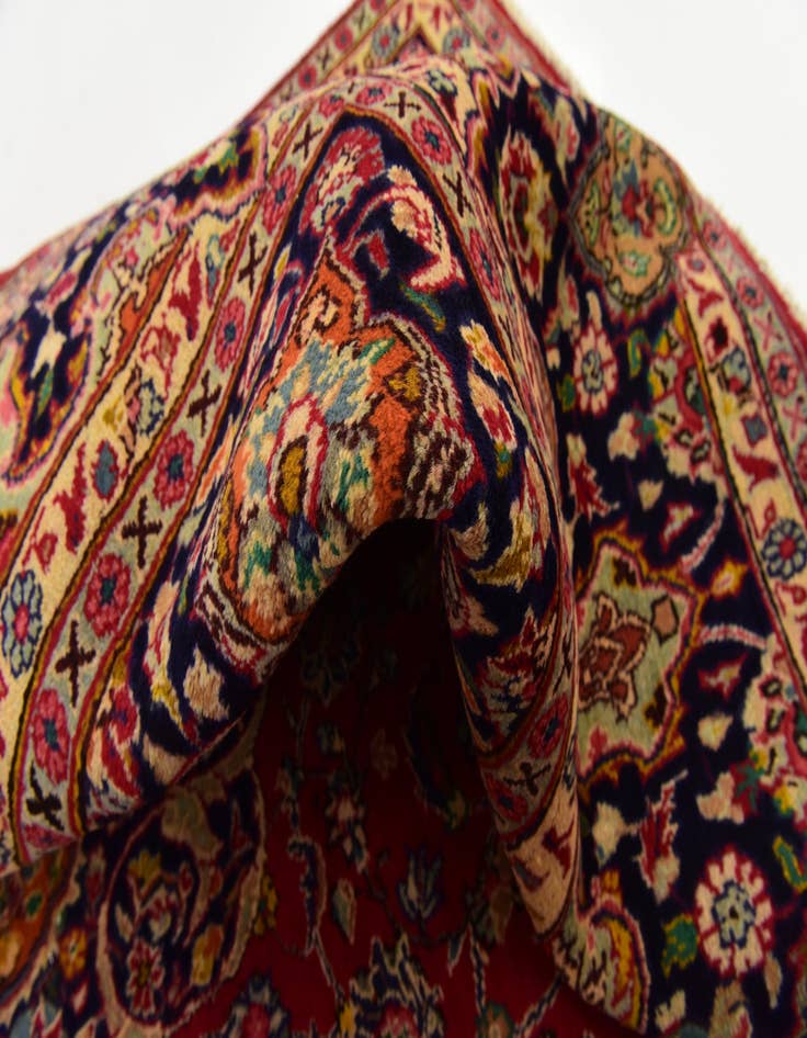 Detail image of  6' 5 x 9' 6  Hand Knotted Mashad Persian Wool Rug