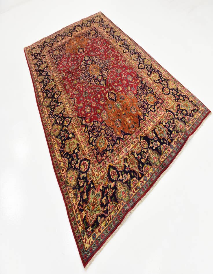 Detail image of  6' 5 x 9' 6  Hand Knotted Mashad Persian Wool Rug