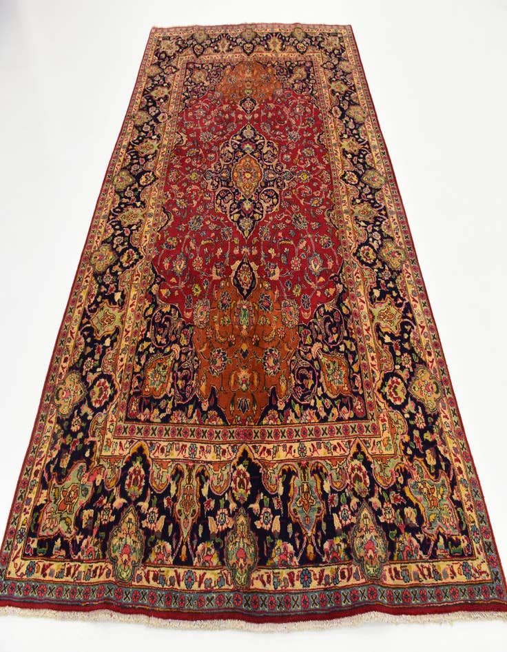 Detail image of  6' 5 x 9' 6  Hand Knotted Mashad Persian Wool Rug