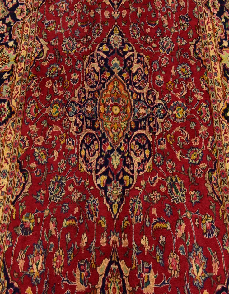 Detail image of  6' 5 x 9' 6  Hand Knotted Mashad Persian Wool Rug