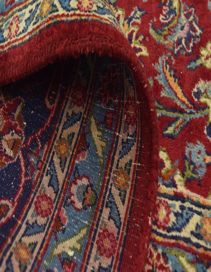 Detail image of  10' x 12' 8  Hand Knotted Mashad Persian Wool Rug