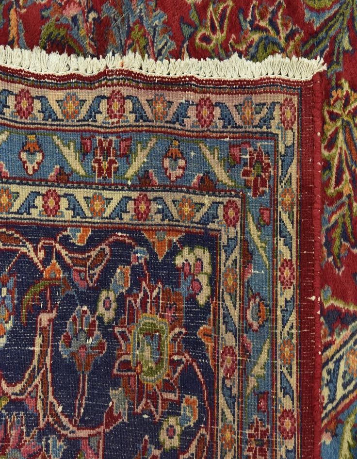 Detail image of  10' x 12' 8  Hand Knotted Mashad Persian Wool Rug